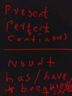 In this tense we have used ing  prresent form of verb.